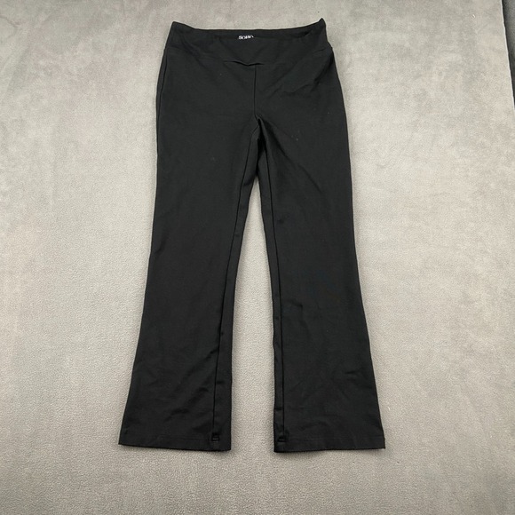Soho Pants - Soho Flare Pants Womens Medium Black Stretch Minimalist High Waisted Pull On